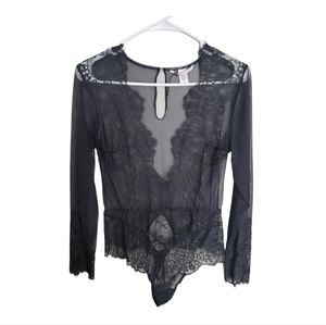 Black lace bodysuit Victoria's Secret